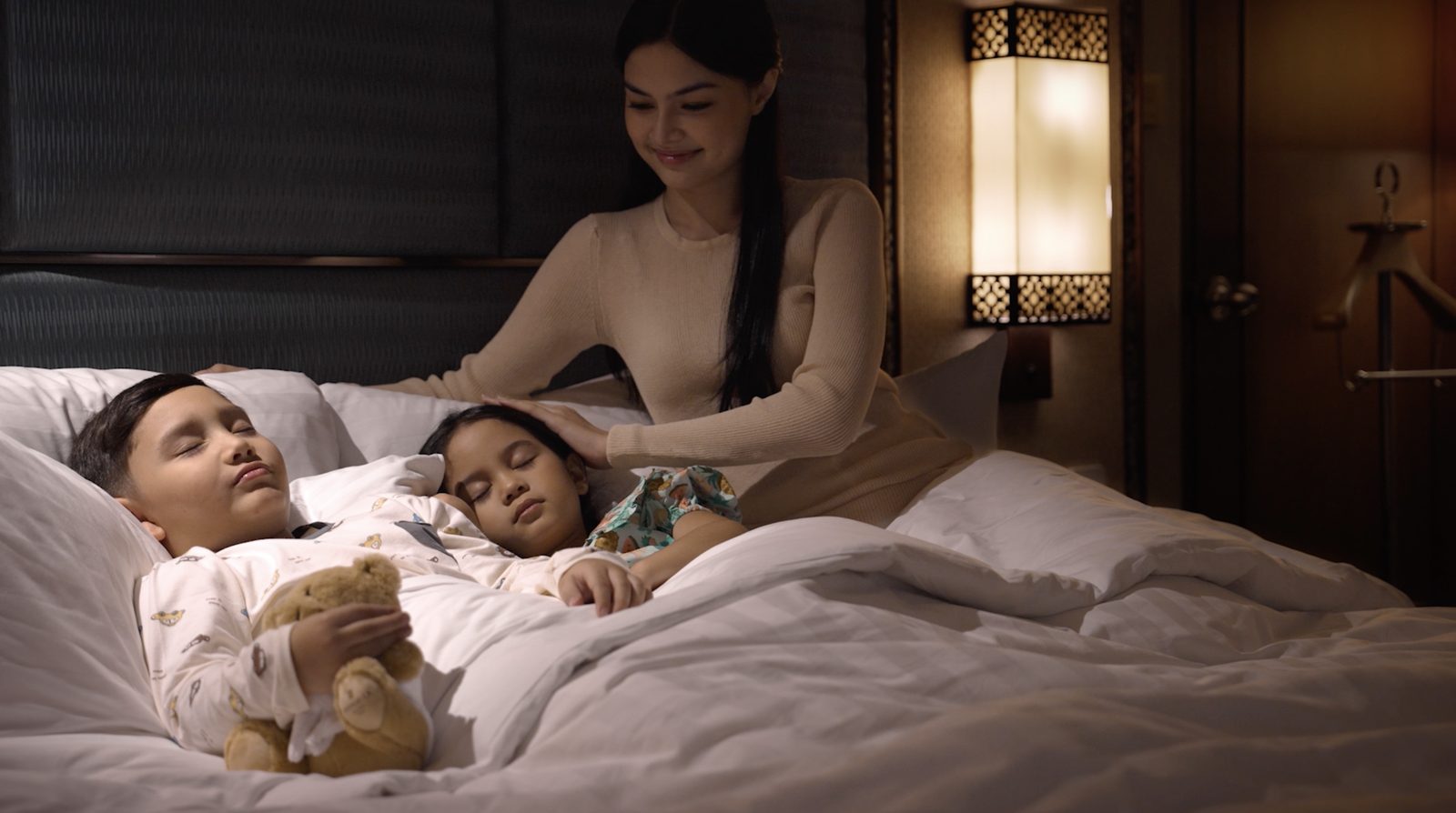 Cinematic in-room welcome content, filmed like a brand film