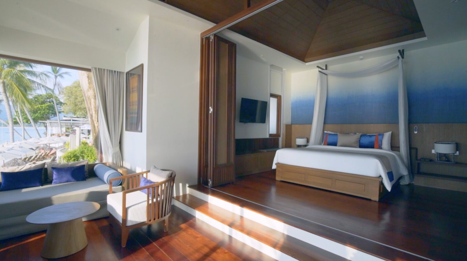 A suite facing the water