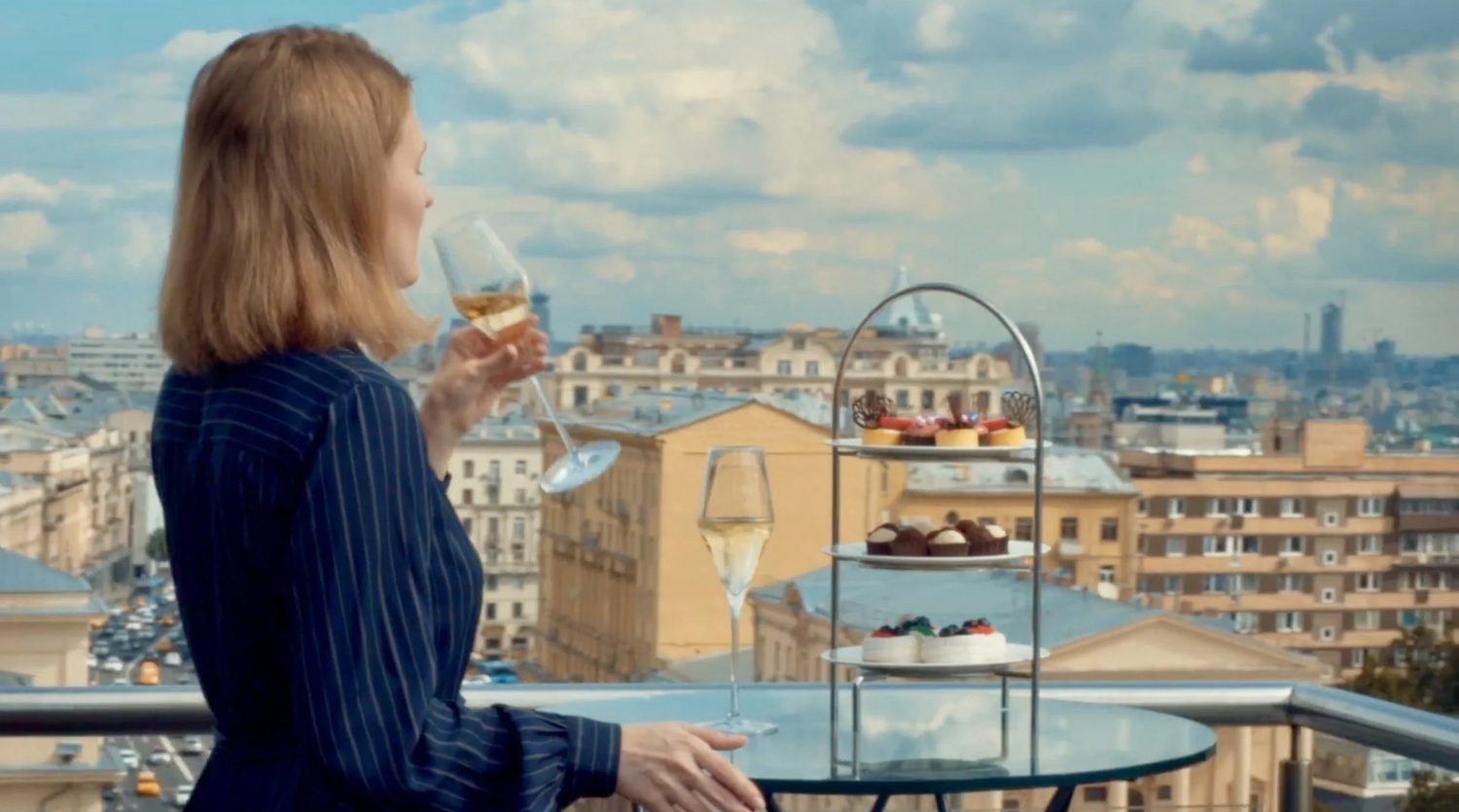Afternoon tea on the balcony over the rooftops