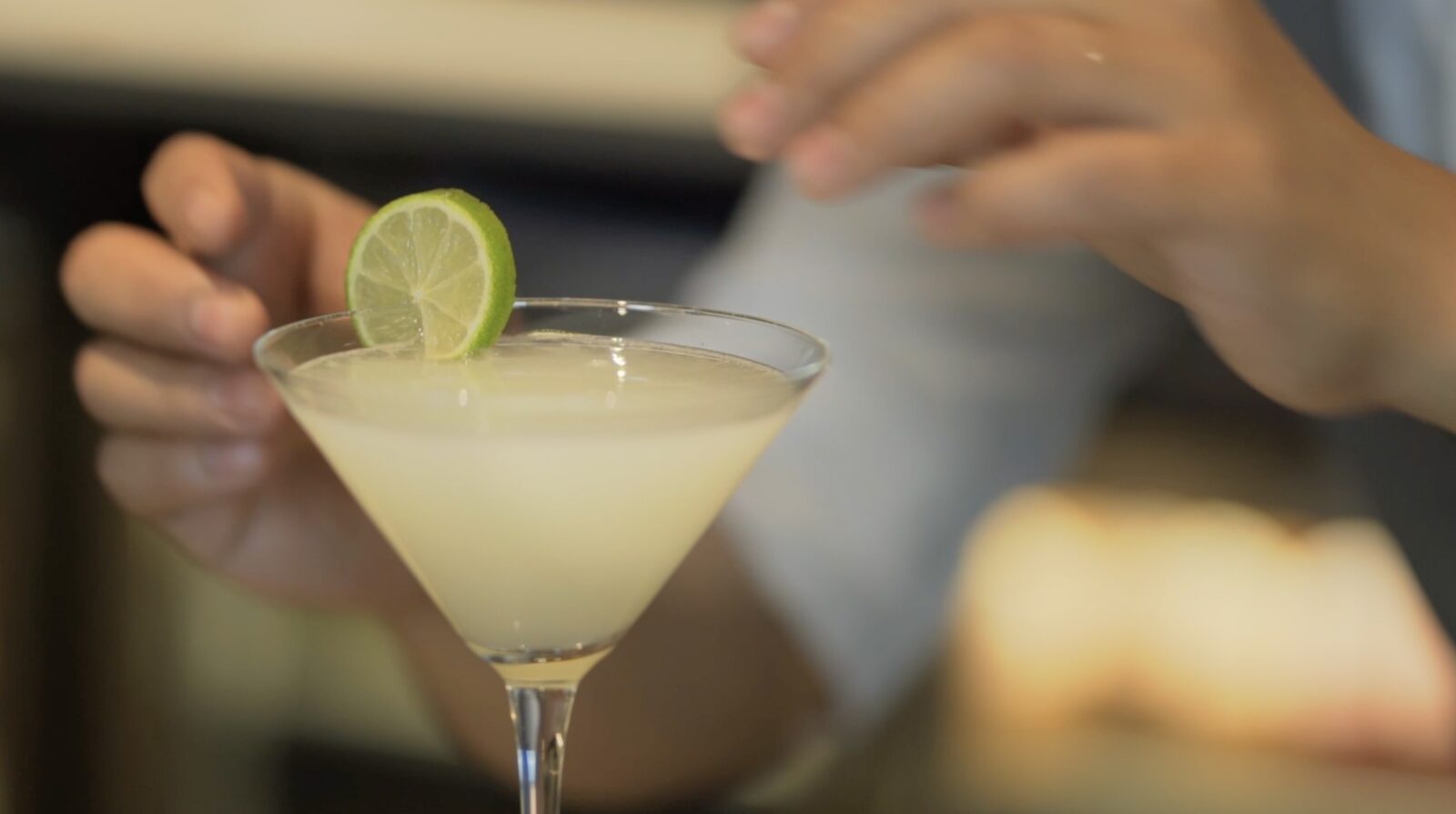 A martini at the bar before the show