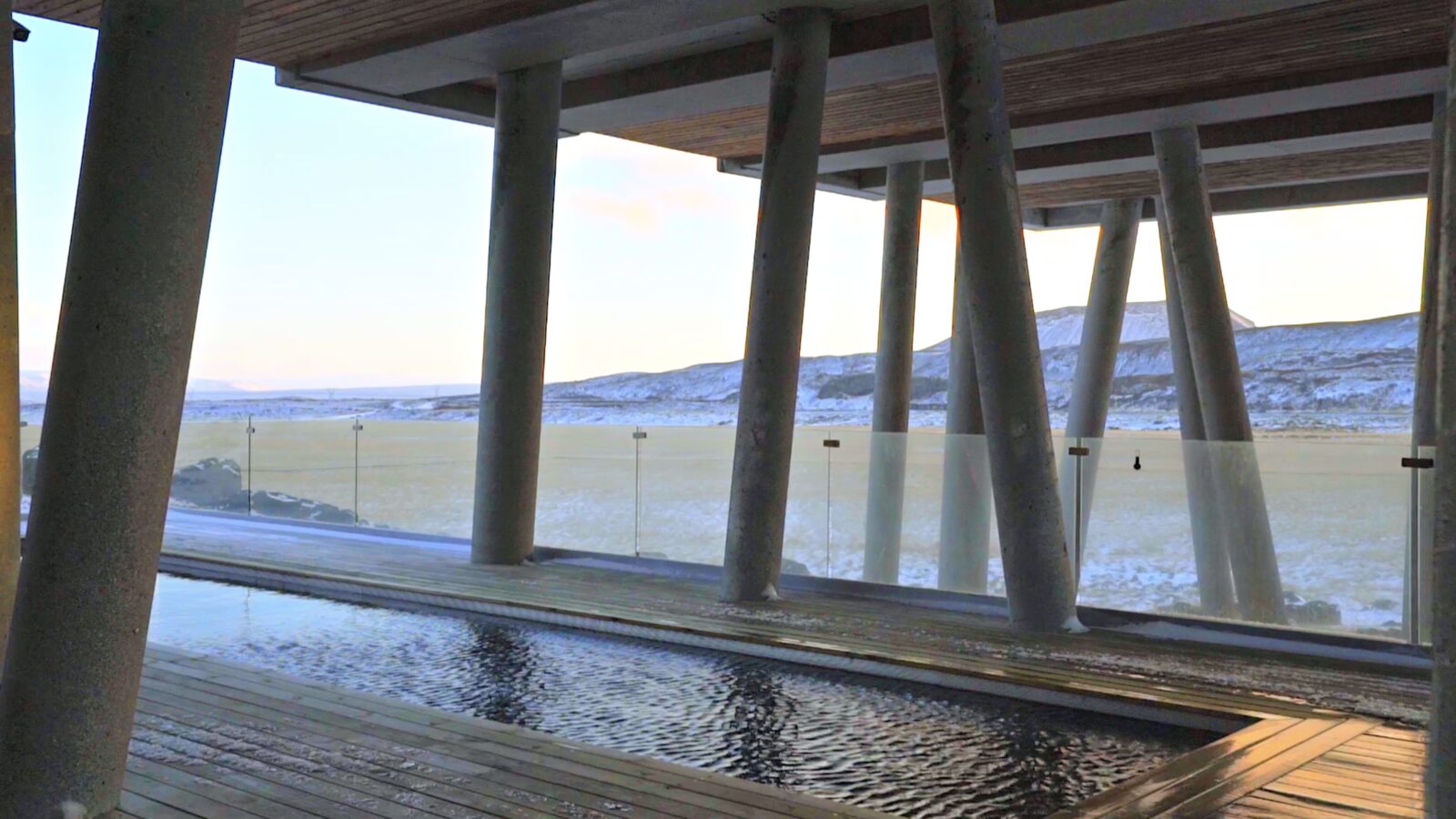 The geothermal pool beneath the pillars